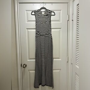 Black and White Striped Maxi